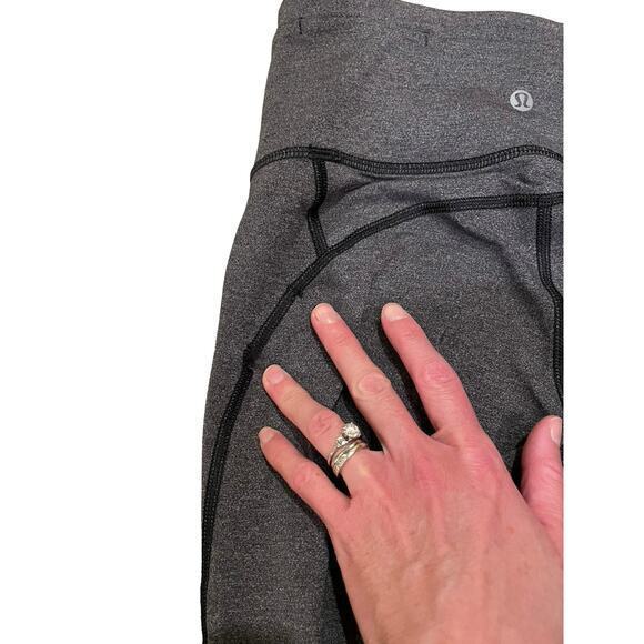 Lululemon Gear Up Crop (17") Heathered Black + Solid Black Leggings - Picture 10 of 13